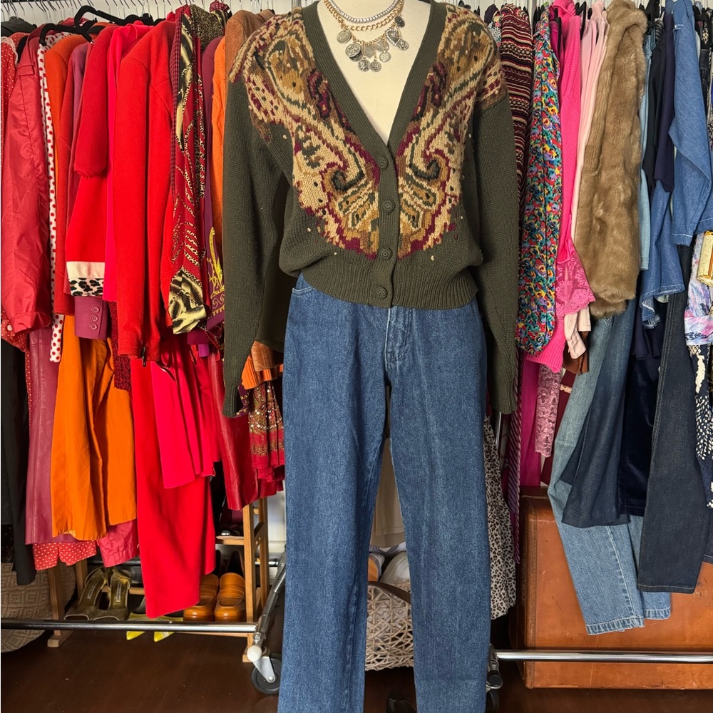 Vintage Lambswool Cropped Cardigan - Picture 3 of 3